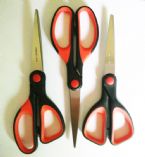 3 Pcs Packed Office Scissors Set , w/ Soft- Grip Touch Handle